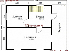 Проект №21 дом из бруса 6х8 - Ярославль