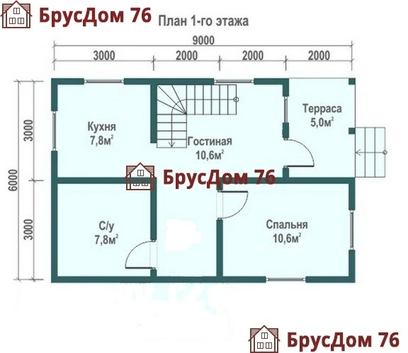 Проект №4 дом из бруса 6х9 - Ярославль