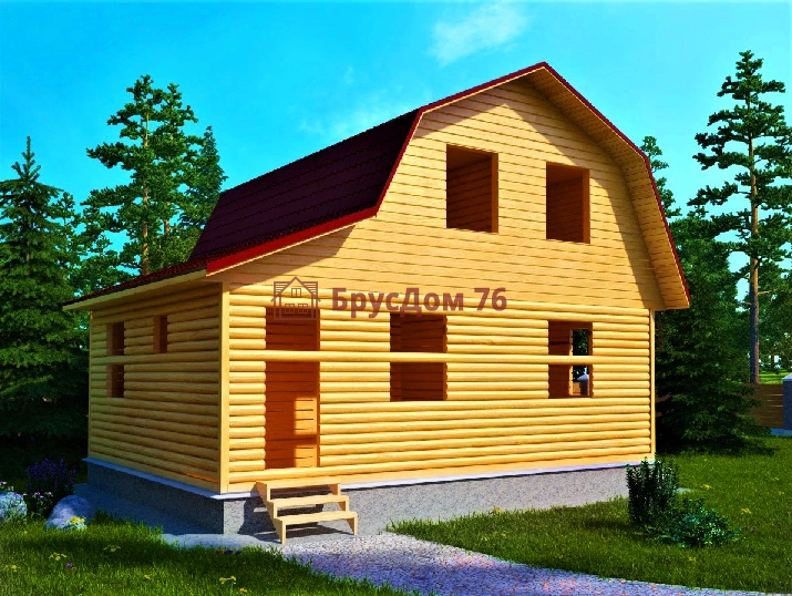 Проект №9. Дом из бруса 6х8