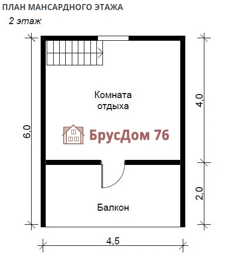 Проект №37 баня из профилированного бруса 6х6  - Ярославль