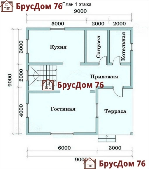 Проект №1 дом из бруса 9х9 - Ярославль
