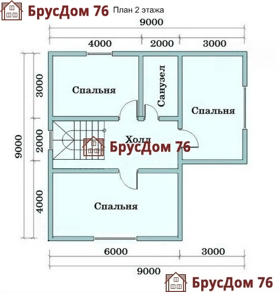 Проект №1 дом из бруса 9х9 - Ярославль