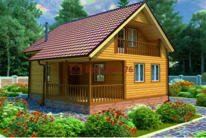 Проект №35 баня из профилированного бруса 6х8  - Ярославль