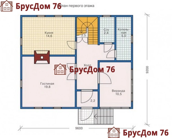 Проект №18 дом из бруса 8х9,5 - Ярославль