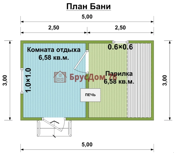 Проект №21 баня из профилированного бруса 3х5 - Ярославль