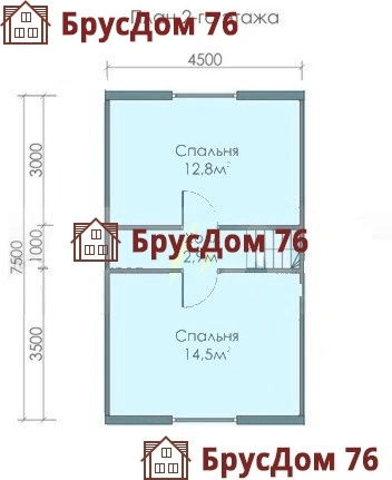 Проект №7 дом из бруса 7,5х8 - Ярославль
