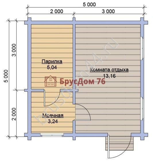 Проект №11 баня из профилированного бруса 5х5  - Ярославль