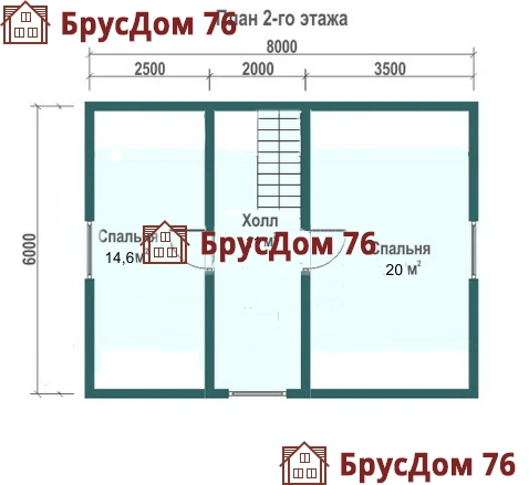 Проект №8 дом из бруса 6х8 - Ярославль