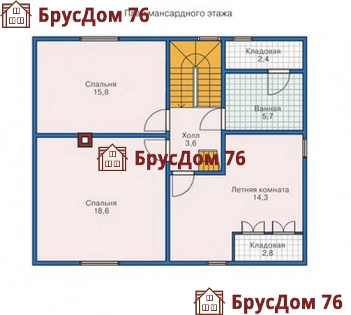 Проект №18 дом из бруса 8х9,5 - Ярославль