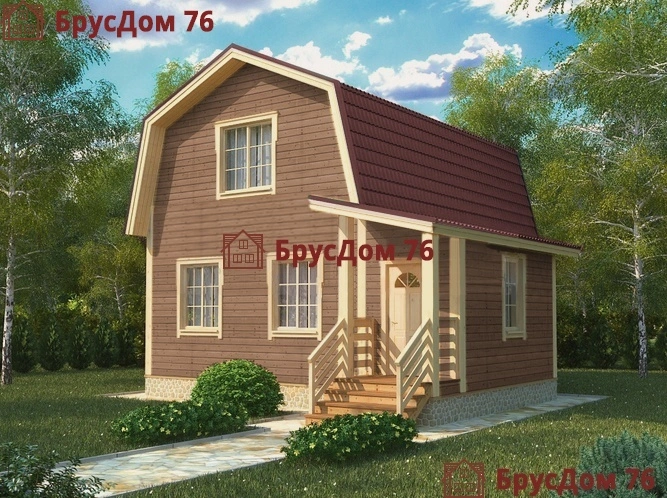 Проект №7 дом из бруса 7,5х8 - Ярославль