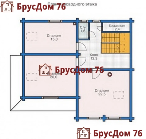 Проект №19 дом из бруса 9,6х10,6 - Ярославль