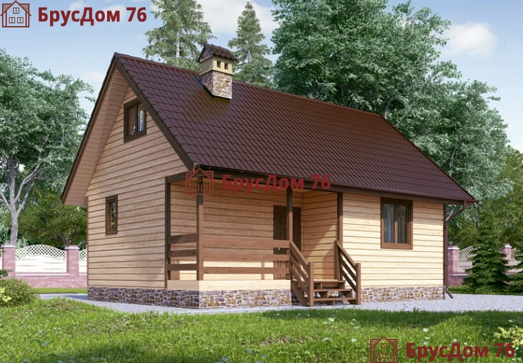 Проект №8 баня из профилированного бруса 6х8  - Ярославль