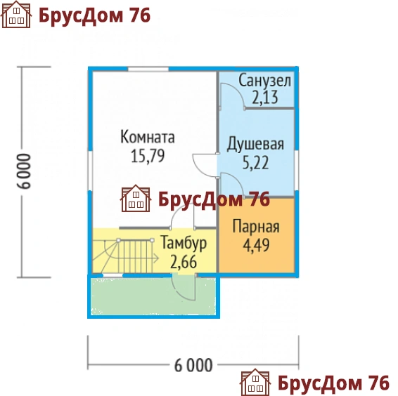 Проект №4 баня из профилированного бруса 6х7,5  - Ярославль