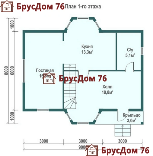 Проект №3 дом из бруса 6х9 - Ярославль