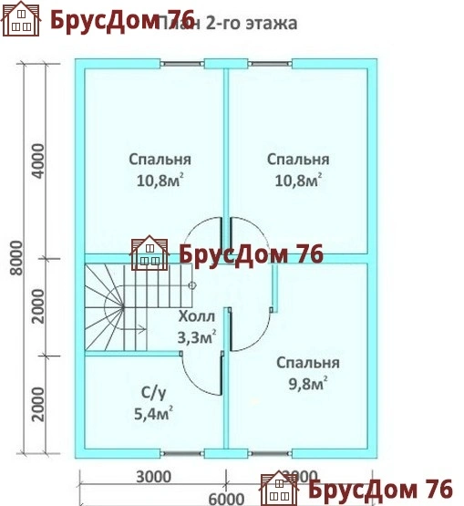 Проект №5 дом из бруса 7,5х8 - Ярославль