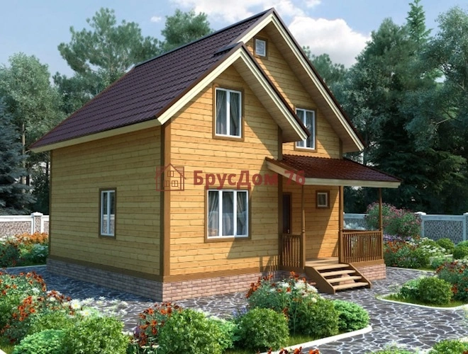 Проект №40 дом из бруса 7,5х7,5 - Ярославль