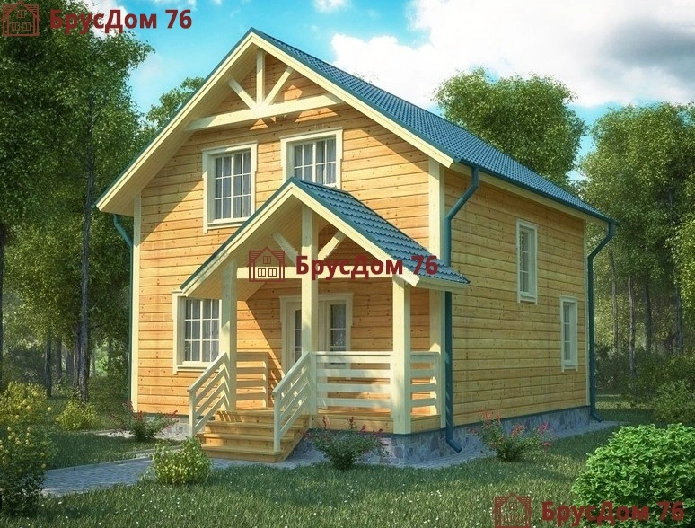 Проект №12 дом из бруса 7,5х8 - Ярославль