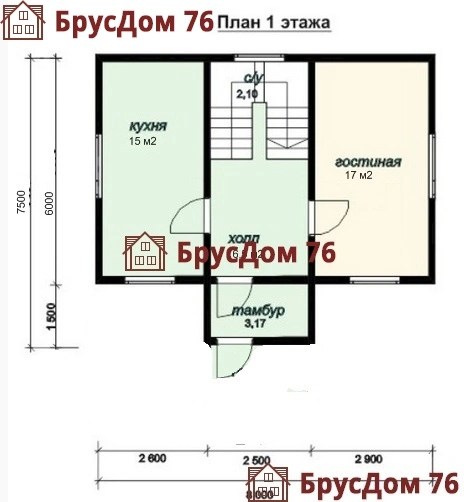 Проект №10 дом из бруса 6х8 - Ярославль
