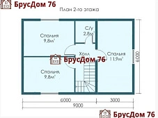 Проект №13 дом из бруса 6х9 - Ярославль