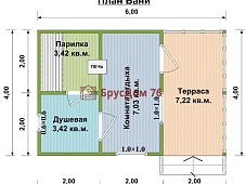 Проект №23 баня из профилированного бруса 4х6  - Ярославль