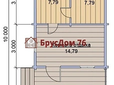 Проект №14 баня из профилированного бруса 5х10  - Ярославль