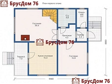 Проект №17 дом из бруса 8х9 - Ярославль