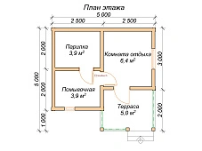 Проект №36 баня из профилированного бруса 5х5 - Ярославль