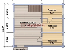 Проект №38 баня из профилированного бруса 6х7  - Ярославль