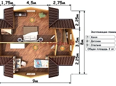 Проект №48 дом из бруса 8х9 - Ярославль