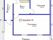 Проект №23 дом из бруса 7,5х7,5 - Ярославль