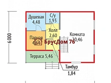 Проект №8 баня из профилированного бруса 6х8  - Ярославль