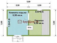 Проект №21 баня из профилированного бруса 3х5 - Ярославль