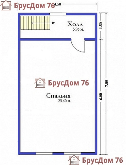Проект №23 дом из бруса 7,5х7,5 - Ярославль
