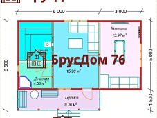 Проект №7 баня из профилированного бруса 6,5х9  - Ярославль