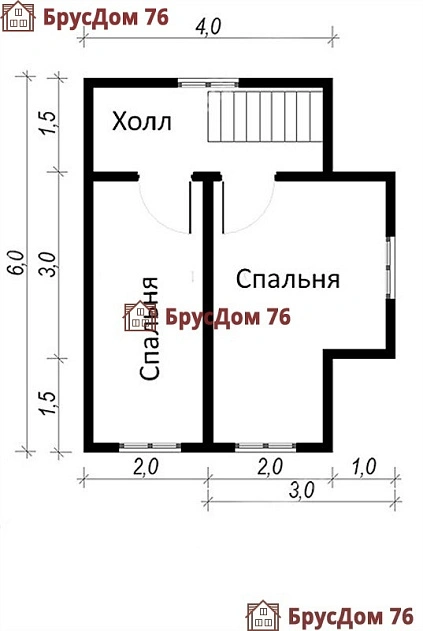Проект №3 каркасный дом 6х8