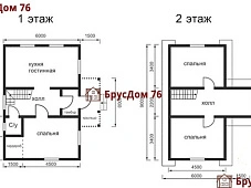 Проект №14 дом из бруса 7,5х9 - Ярославль