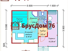 Проект №3 баня из профилированного бруса 5,5х7  - Ярославль