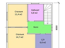 Проект №6 каркасный дом 7,5х8