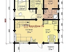 Проект №27 дом из бруса 8х8 - Ярославль
