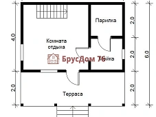 Проект №37 баня из профилированного бруса 6х6  - Ярославль