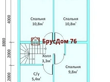 Проект №5 дом из бруса 7,5х8 - Ярославль