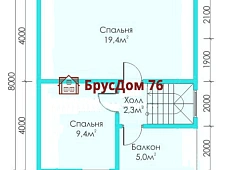 Проект №9 дом из бруса 7х8 - Ярославль
