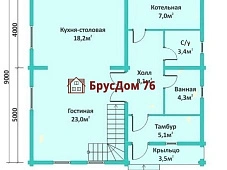 Проект №16 дом из бруса 9х9 - Ярославль