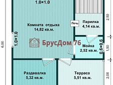 Проект №19 баня из профилированного бруса 6х6  - Ярославль