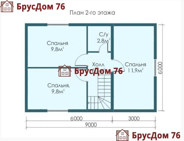 Проект №13 дом из бруса 6х9 - Ярославль