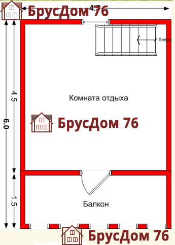 Проект №5 баня из бруса 6х7,5  - Ярославль