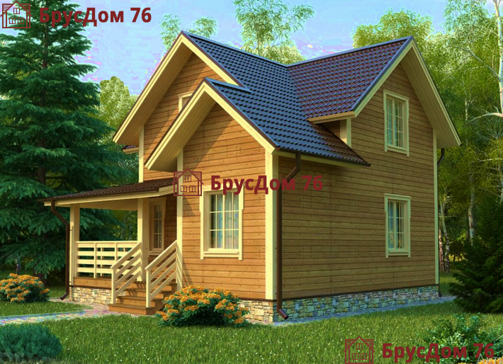 Проект №2 дом из бруса 8х8 - Ярославль