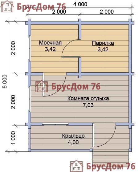 Проект №3 - баня из бруса 4х5 - Ярославль