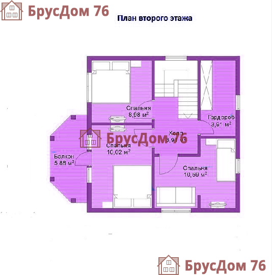 Проект №26 дом из бруса 9х8,3 - Ярославль