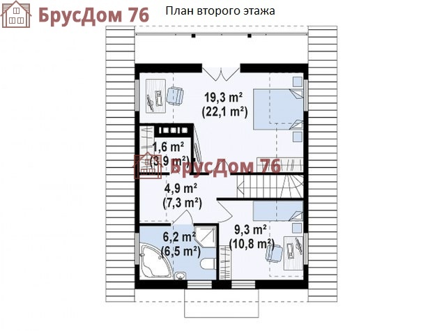 Проект №30 дом из бруса 8х10 - Ярославль